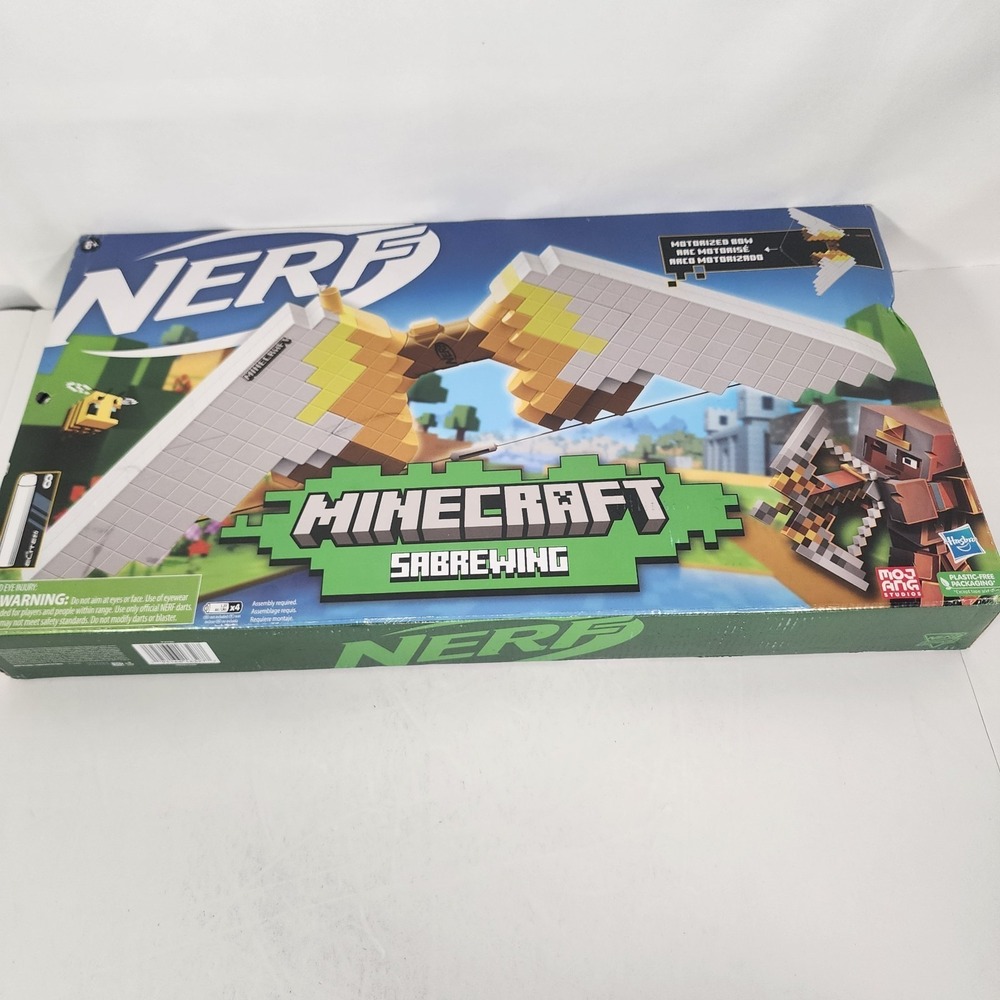 NERF Minecraft Sabrewing Motorized Bow Blaster F4733 New Sealed Hasbro